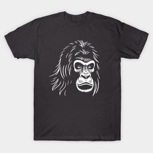 Powerful Gorilla Head Design T-Shirt